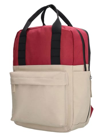 Beagles Rugzak "Bando" rood/beige - (B)22,5 x (H)33 x (D)9 cm