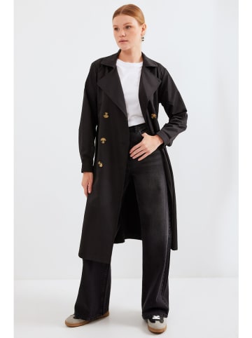 Happiness Istanbul Trenchcoat in Schwarz