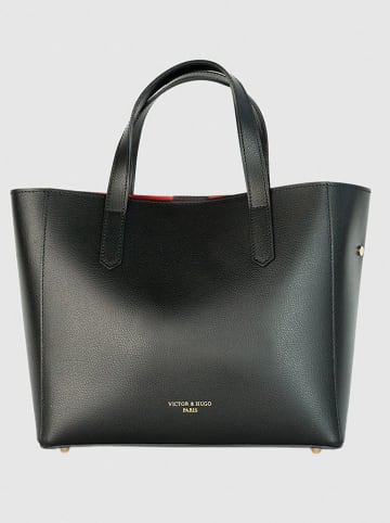 Victor & Hugo Paris Leren handtas "Opale" zwart - (B)29 x (H)24 x (D)14 cm