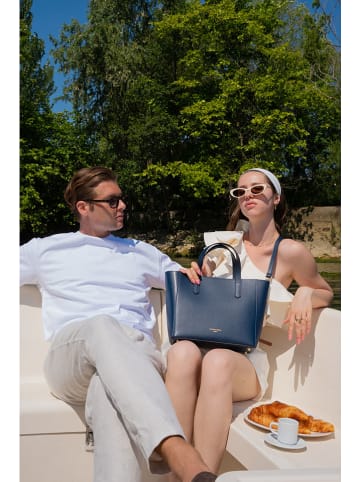 Victor & Hugo Paris Leder-Henkeltasche "Opale" in Dunkelblau - (B)29 x (H)24 x (T)14 cm