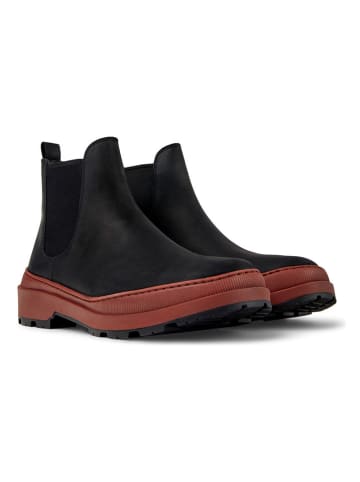 Camper Leren chelseaboots zwart/lichtbruin
