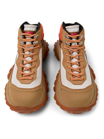 Camper Leren boots lichtbruin/crème