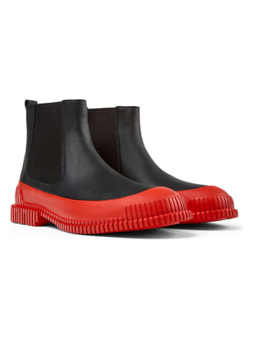 Camper Leren chelseaboots zwart/rood