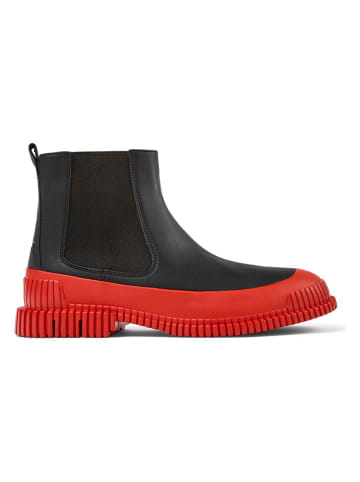 Camper Leren chelseaboots zwart/rood