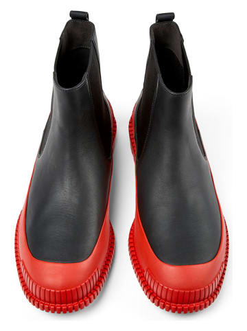 Camper Leren chelseaboots zwart/rood
