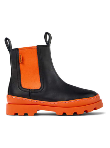Camper Leder-Boots in Schwarz/ Orange