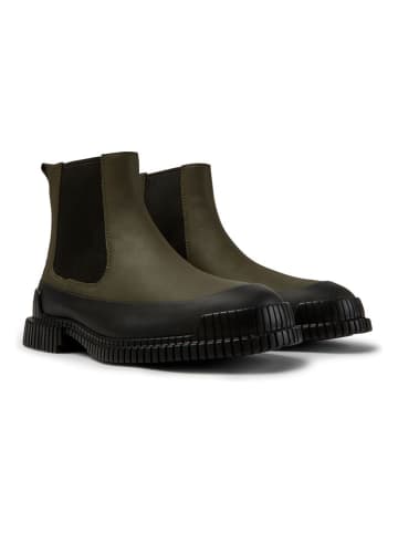 Camper Leren chelseaboots kaki/zwart