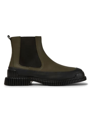 Camper Leren chelseaboots kaki/zwart