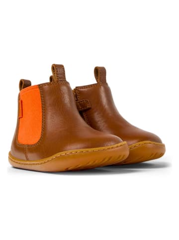 Camper Leren boots lichtbruin/oranje