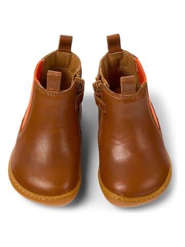 Camper Leren boots lichtbruin/oranje