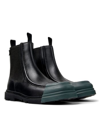Camper Leder-Chelsea-Boots in Schwarz/ Grün