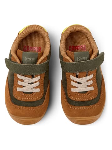 Camper Leder-Sneakers in Hellbraun/ Khaki