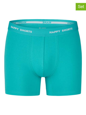 Happy Shorts  2er-Set: Boxershorts in Türkis/ Orange