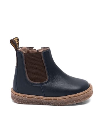 bisgaard Leder-Lauflernschuhe "Phillip" in Dunkelblau/ Braun