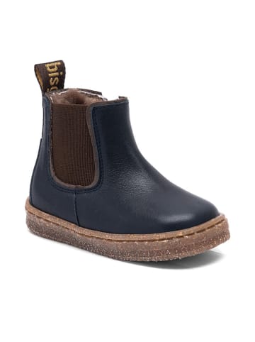 bisgaard Leder-Lauflernschuhe "Phillip" in Dunkelblau/ Braun