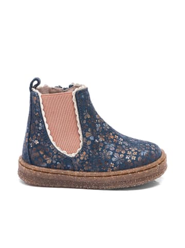 bisgaard Leder-Lauflernschuhe "Siggi" in Blau/ Rosa