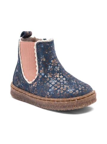 bisgaard Leder-Lauflernschuhe "Siggi" in Blau/ Rosa
