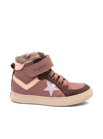 bisgaard Leder-Sneakers "Isak" in Rosa/ Braun