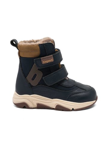 bisgaard Leder-Boots "Marius" in Dunkelblau
