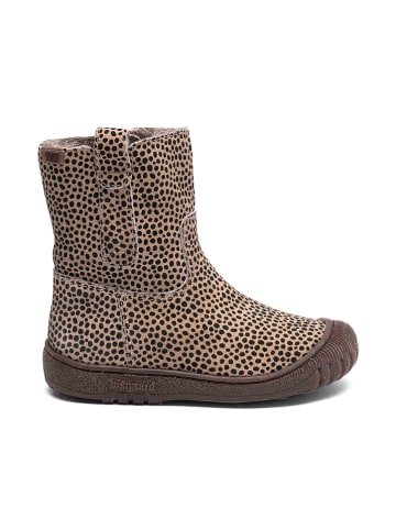 bisgaard Leder-Boots in Beige/ Schwarz