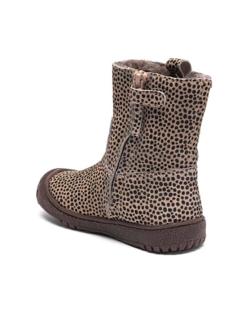 bisgaard Leder-Boots in Beige/ Schwarz