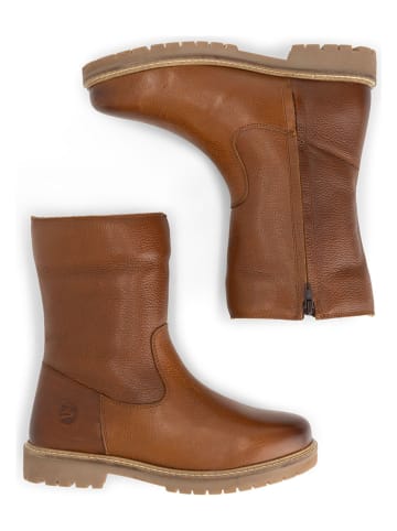 TRAVELIN' Skórzane botki w kolorze jasnobrązowym