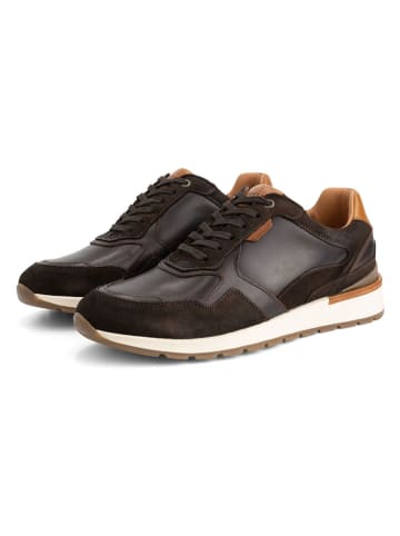 TRAVELIN' Leder-Sneakers in Braun