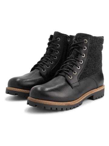 TRAVELIN' Leren boots zwart
