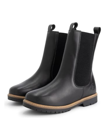 TRAVELIN' Leder-Chelsea-Boots in Schwarz