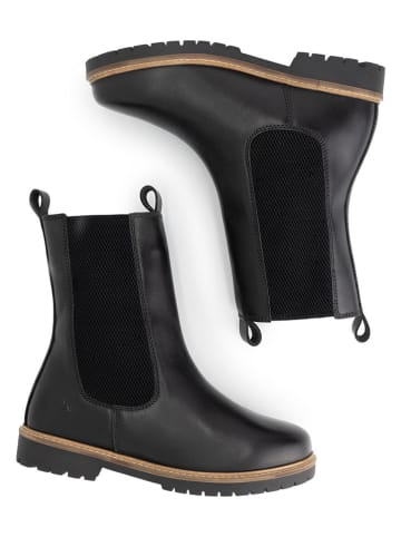 TRAVELIN' Leren chelseaboots zwart