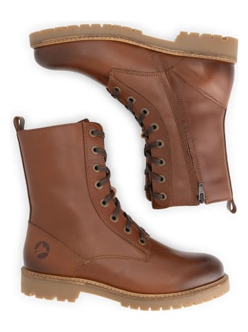 TRAVELIN' Leder-Boots in Hellbraun