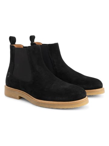 TRAVELIN' Leren chelseaboots zwart
