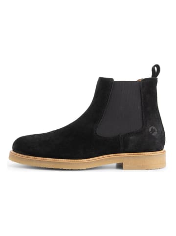 TRAVELIN' Leder-Chelsea-Boots in Schwarz