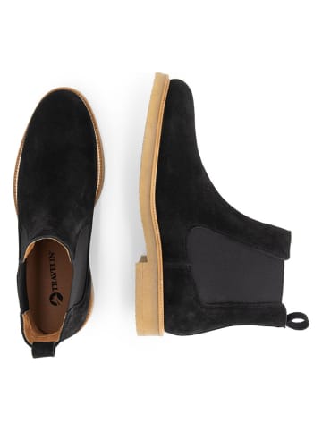TRAVELIN' Leder-Chelsea-Boots in Schwarz