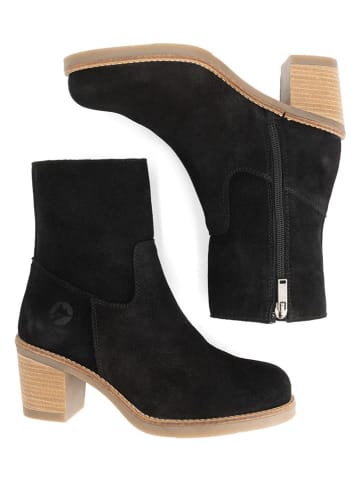 TRAVELIN' Leren enkellaarzen zwart