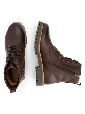 TRAVELIN' Skórzane botki w kolorze brązowym