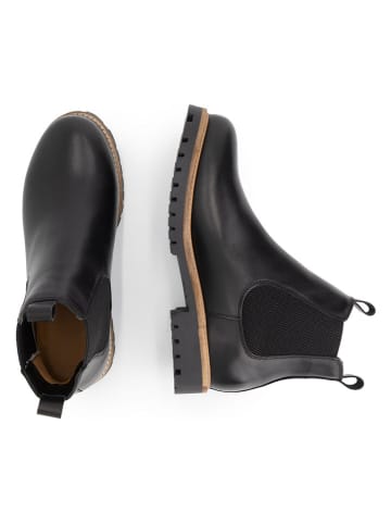 TRAVELIN' Leder-Chelsea-Boots in Schwarz