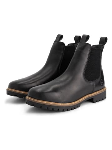 TRAVELIN' Leren chelseaboots zwart