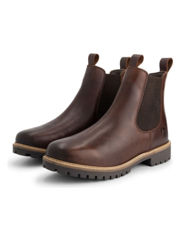 TRAVELIN' Leder-Chelsea-Boots in Braun
