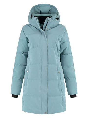 TRAVELIN' Płaszcz zimowy w kolorze błękitnym