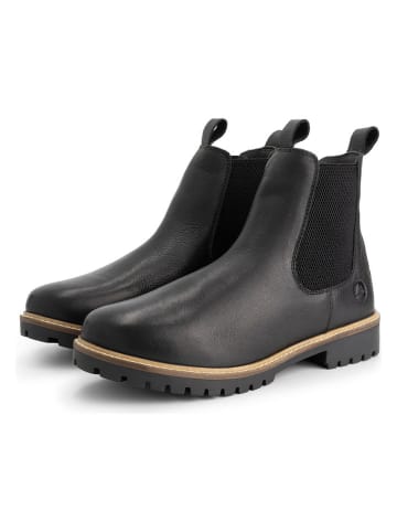 TRAVELIN' Leren chelseaboots zwart