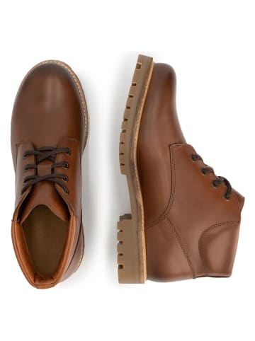 TRAVELIN' Skórzane trzewiki w kolorze jasnobrązowym