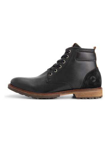 TRAVELIN' Leren veterschoenen zwart
