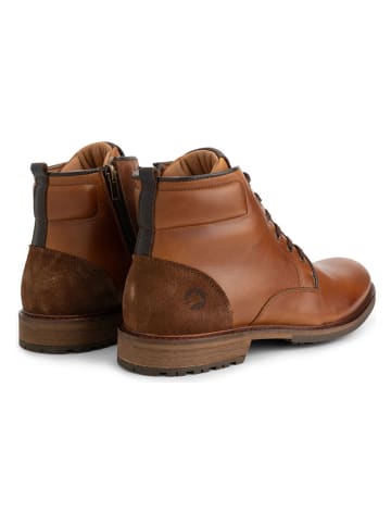 TRAVELIN' Leren veterschoenen lichtbruin