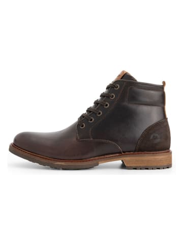 TRAVELIN' Skórzane trzewiki w kolorze brązowym