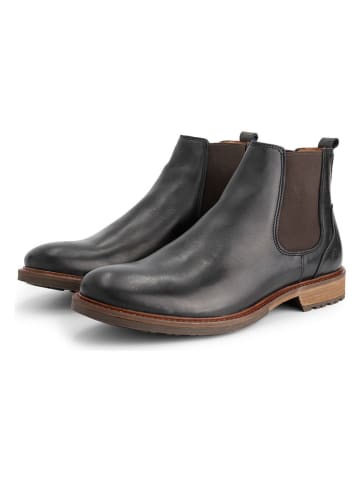 TRAVELIN' Leder-Chelsea-Boots in Schwarz