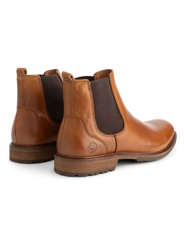 TRAVELIN' Leder-Chelsea-Boots in Hellbraun