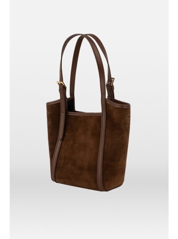 maison héritage PARIS Leder-Schultertasche "Olmo" in Braun - (B)26 x (H)23 x (T)10 cm