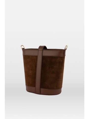 maison héritage PARIS Leder-Schultertasche "Helle" in Braun - (B)23 x (T)12 cm