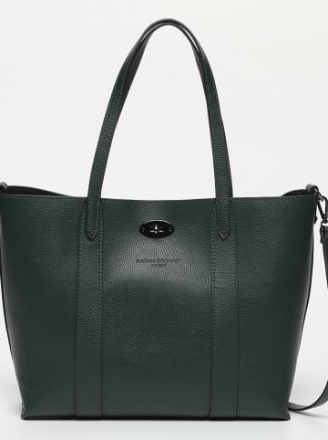 maison héritage PARIS Leren shopper "Elis" donkergroen - (B)41 x (H)30 x (D)10 cm
